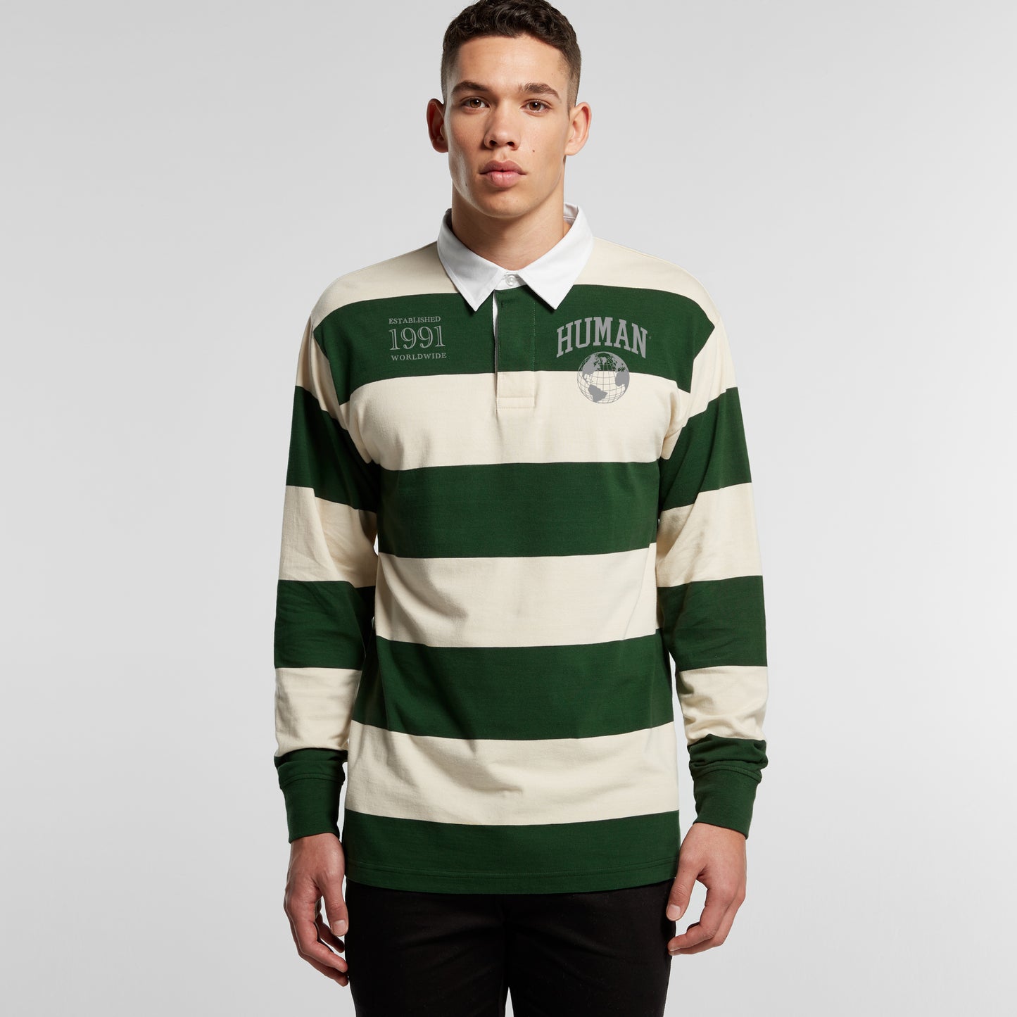 Human Striped Rugby Shirt