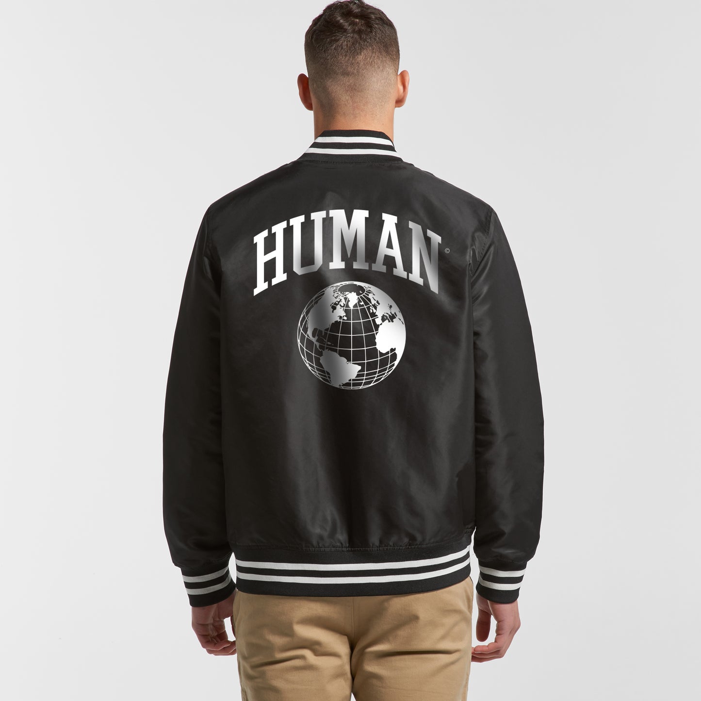 Human College Bomber Jacket Striped